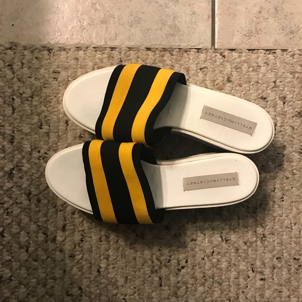 EUC Stella McCartney canvas platform slides